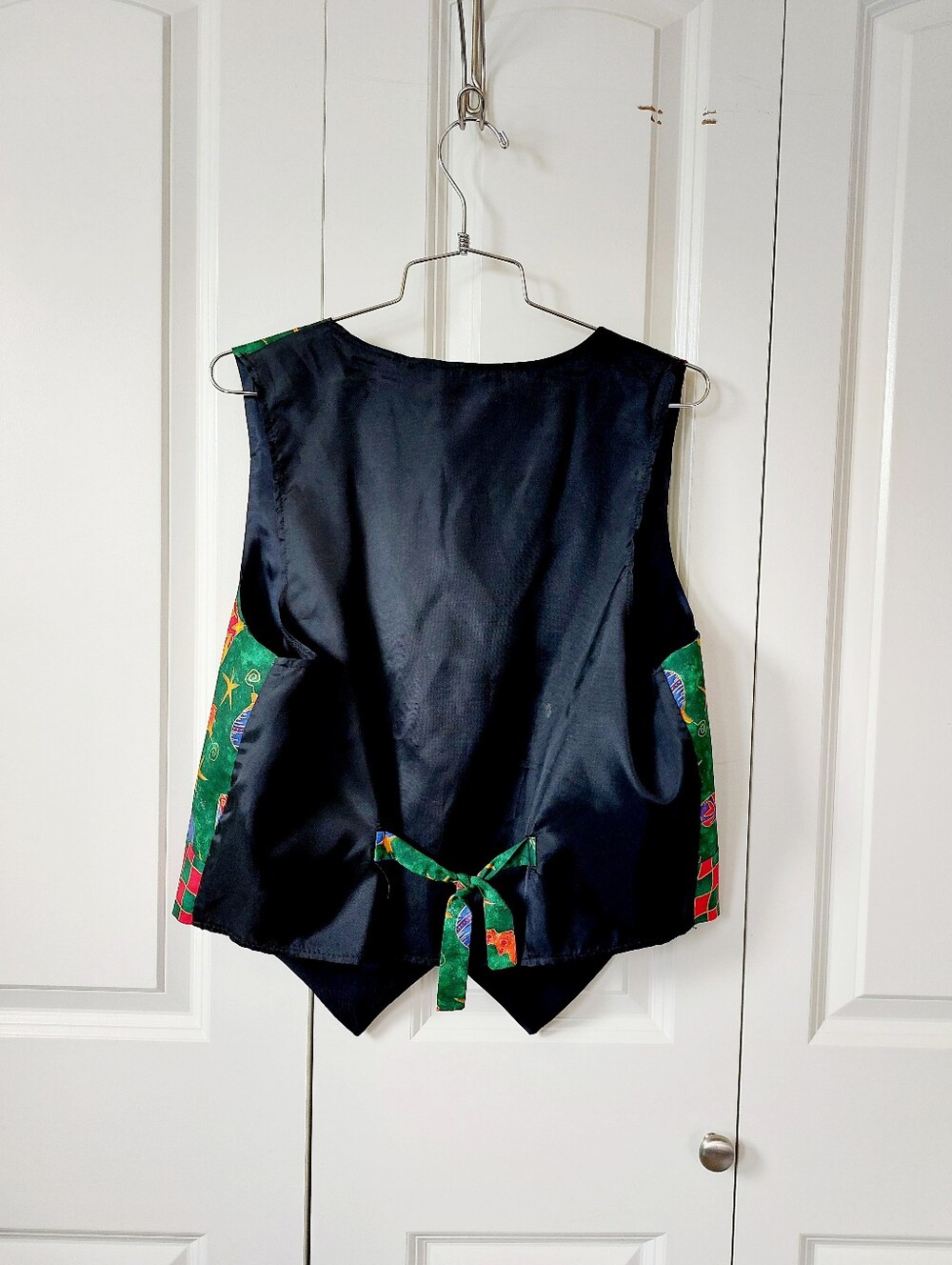 90s Vintage Christmas Ornament Vest Whimsy Granny Cottagecore Holiday Teacher - Picture 2 of 7